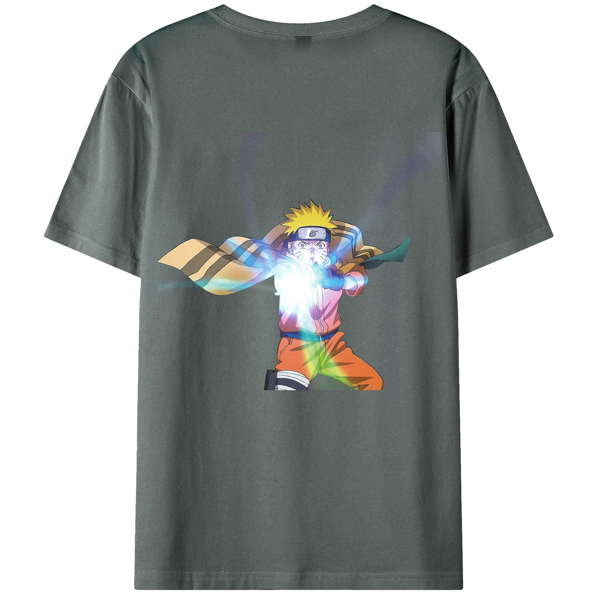 （画像用） NARUTO -ナルト- うずまき ナルト Uzumaki Naruto 綿100％ メンズ半袖Tシャツ（バックプリント） 通気性